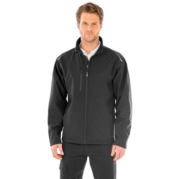 Result Genuine Recycled Mens 3-Layer Softshell Jacket / Black - Picture 2 of 5